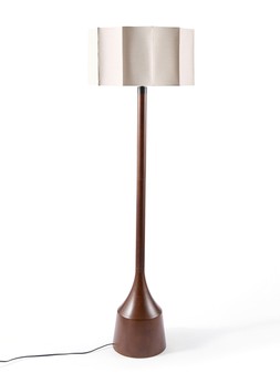 WYY7Y Very x Michelle Keegan Home Wooden Floor Lamp with Sculpt Shade - Rubber Wood £140