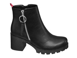 Deichmann Black Chunky Heeled Ankle Boot