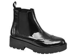 Deichmann Black Patent Chunky Chelsea Boots, &pound;54.99