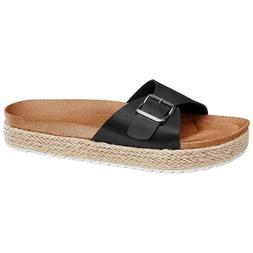 Deichmann Black Slider Sandal With Buckle, &pound;17.99