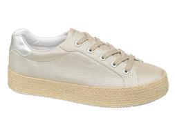 Deichmann Gold Canvas Trainer With Woven Sole, &pound;19.99