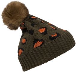 Deichmann Khaki Leopard Print Bobble Hat, &pound;5.99