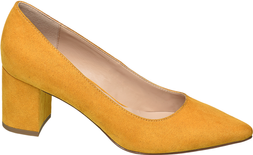 Deichmann Mustard Block Heeled Court