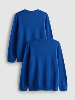 PRIMARK 2PK KNIT SCHOOL JUMPER, BLUE, £8 (4)