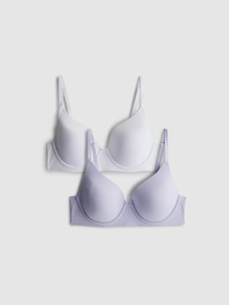 PRIMARK 2PK LIGHTLY LINED FULL COVERAGE BRA LILAC £10 €12 $15.50 RON60 PLN50 CZK310
