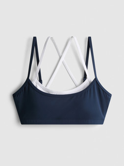 PRIMARK BUTTER DOUBLE LAYER CROP TOP NAVY £9 €11 $15 RON54 PLN47 CZK285