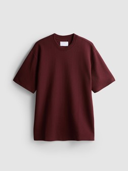 PRIMARK EDIT TEXTURED RELAX TEE BURGUNDY £12 €14 $18 RON70 PLN60 CZK365