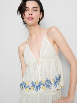 PRIMARK EMBROIDERED LEMON TOP, £10, €12, $16, RON60, PLN50, CZK310