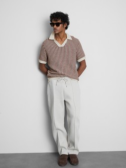 PRIMARK KNITTED SHORT SLEEVE POLO TOP BURGUNDY £16 €18 $25 RON90 PLN80 CZK470 (2)