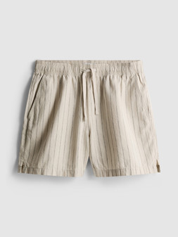 PRIMARK RUGBY LINEN STRIPE SHORT ECRU £14 €16 $20 RON80 PLN70 CZK415