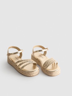 PRIMARK STRAPPY WEDGE SANDAL GOLD £12 €14 $18 RON70 PLN60 CZK365