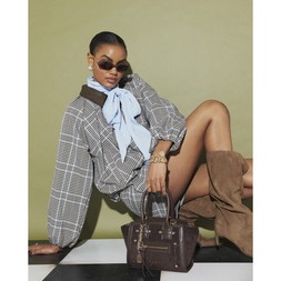 RI Brown Check Bubble Hem Bomber Jacket £59 4