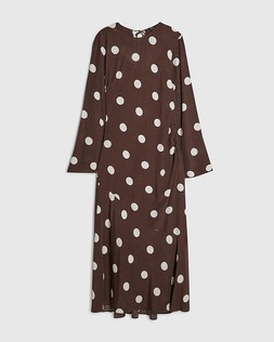 RI Brown Long Sleeve Spot Print Midi Dress £59