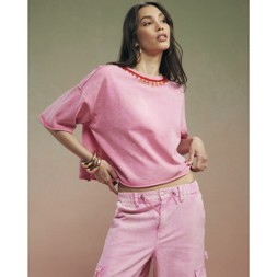 RI Embellished neck crop tee £34 2