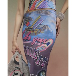 RI Grey - Dark Year Zero AOP Midi Skirt £29 4