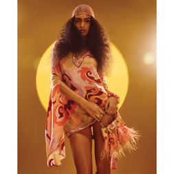RI Orange Swirl Plunge Mini Tunic Dress £59 3