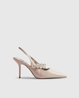 RI Pink Pearl Flower Slingback Court Heels £56