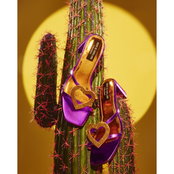 RI Purple Heart Heeled Mule Sandals £56 5