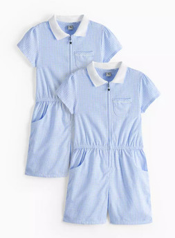 Tu-2 Pack Blue Gingham Playsuit