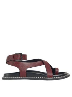 Tu Burgundy Blanket Stitch Footbed Sandals, £20