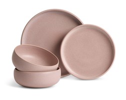 Habitat 12 Piece Reactive Stoneware Dinner Set - Pink, £60