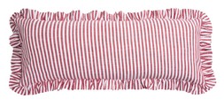 Habitat Stripe Ruffle Lumbar Cushion 30X80 Deep Red 7723287 £18