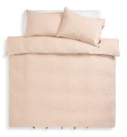 Habitat Timeless Textured Stripe with ties Rust Double , £26, 7485381 3
