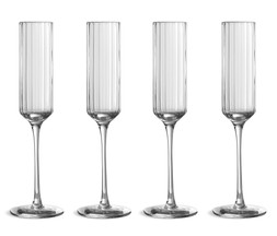 Habitat Wide Ribbed Champagne Flute Clear 4pk, £17, 7226148 1