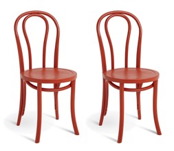 Habitat 60 Larsa Pair of Solid Wood Dining Chairs - Red, £160, 4722009