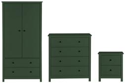 Habitat Brooklyn 3 Piece 2 Door Wardrobe Set - Green, £470, 2157607