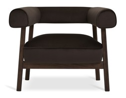 Habitat Elio Curved Armchair - Velvet Brown, £180, 4659646 1