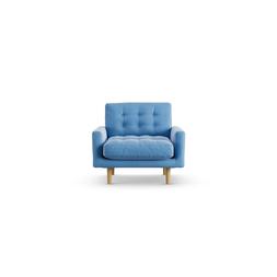 Habitat Fenner Armchair Velvet Sky Blue Ash Leg