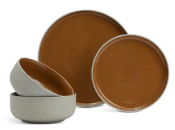 Habitat Gloss Raw Edge 12pc Dinner Set Camel,£X, 4072182 1