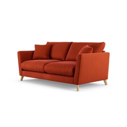 Habitat Lomond 3 Seater Velvet Burnt Orange Ash Leg 2