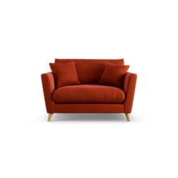 Habitat Lomond Cuddle Chair Velvet Burnt Orange Ash Leg
