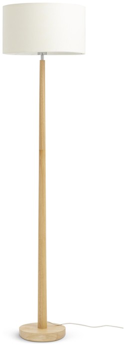 Habitat Malaren Rubber Wood Tapered Floor Lamp - Natural, £65, 4663388