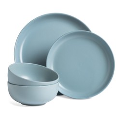 Habitat Matte Glaze 12 Piece Stoneware Dinner Set - Duck Egg, £25. 4844190