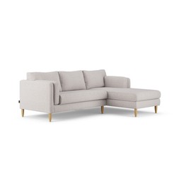 Habitat Newington 3 Seater RH Chaise Textured Weave Natural Ash Leg
