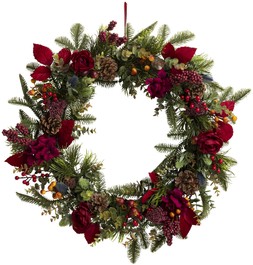 Habitat Plum Foliage Traditional XL Wreath - 24in, 5665385, £35