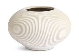 Habitat Small Ribbed Ceramic Vase - Natural, £9, 6826147