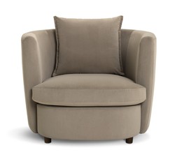 Habitat Virgil Velvet Cuddle Chair - Latte, £350, 4883182