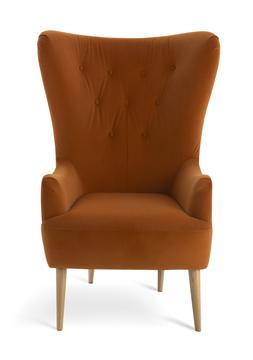 Habitat Vito Velvet Wingback Chair - Orange, £400, 4651620