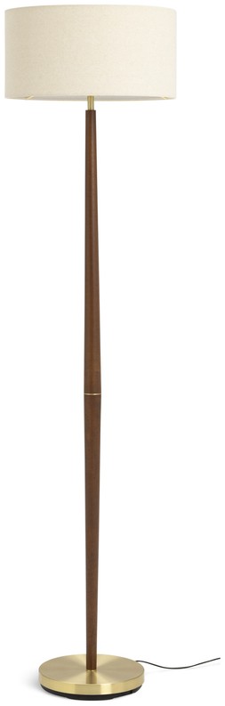 Habitat Wooden and Brass Stick Floor Lamp - Off White, £85, 2208563