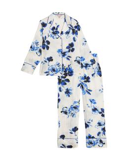 Rosie Satin Floral Revere Pyjamas