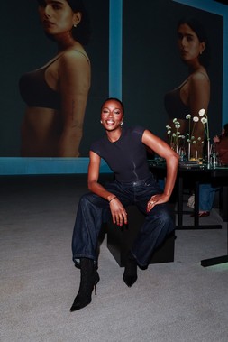 AJ ODUDU ATTENDS MARKS & SPENCER BODY DINNER AJ ODUDU WEARS: Body Soft™ Smoothing T-Shirt Body £25, M&S Mid Rise Barrel Jeans £30