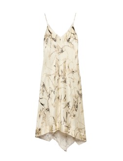 Autograph Cupro Rich Printed Asymmetric Midi Slip Dress, £95