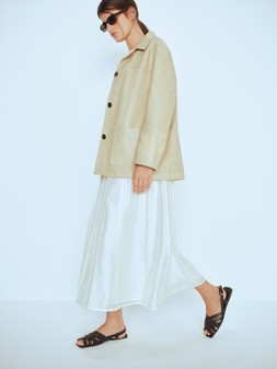 Autograph Jacket £280, Autograph Dress £90, Sunglasses £10, Sandals £40