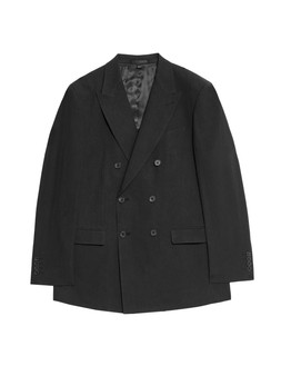 Autograph Tailored Fit Italian Performance Linen Blend Double Breasted Suit Jacket, Black, £129