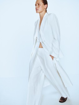 Jaeger Blazer £165, Jaeger Dress £125, Jaeger Trousers £115, Shoes £99
