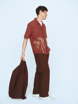 M&S Jacket £59, M&S Shirt £35, M&S T-Shirt £18, M&S Trousers £35, Bag £45, Trainers £50
